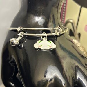 Hello Kitty Silver Tone Adjustable Charm Bangle Bracelet with Cloud Charm